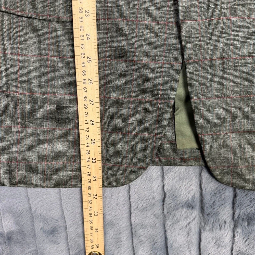 Vintage Cedarbrooke Teppers Pure Virgin Wool Plaid Blazer Mens 42 Reg 1972 Grey